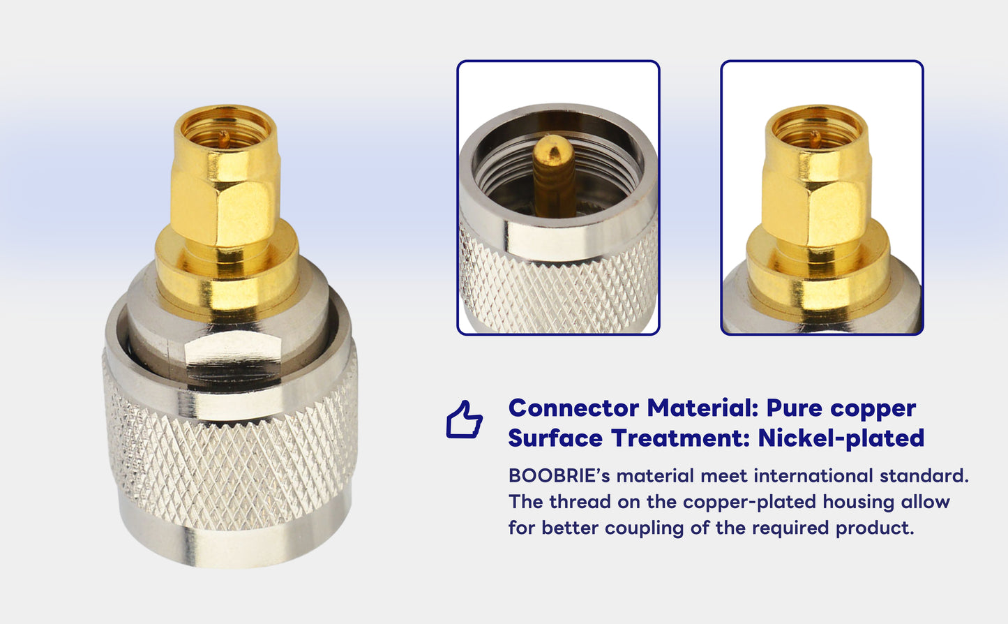 Boobrie 2-Pack UHF to SMA Coax Jack Connector PL259 PL-259 Adapter UHF Male to SMA Male Coaxial Connector Low Loss Coax Adapter for CB Radio Antenna Broadcast Radios WiFi