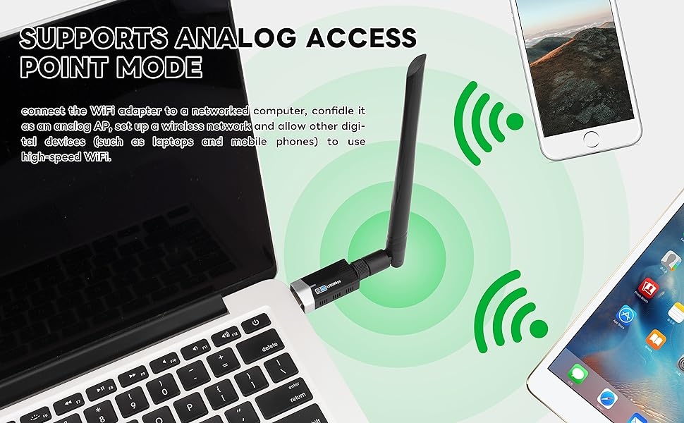 BOOBRIE AC1300Mbps Dual Band USB WiFi Adapter 3.0 High Gain USB Wireless Network Antenna 5DBi 2.4GHz 5GHz USB Network WiFi Antenna USB Adapter with CD Drive for Windows 11/10/8/7 MAC OS 10.09-10.15