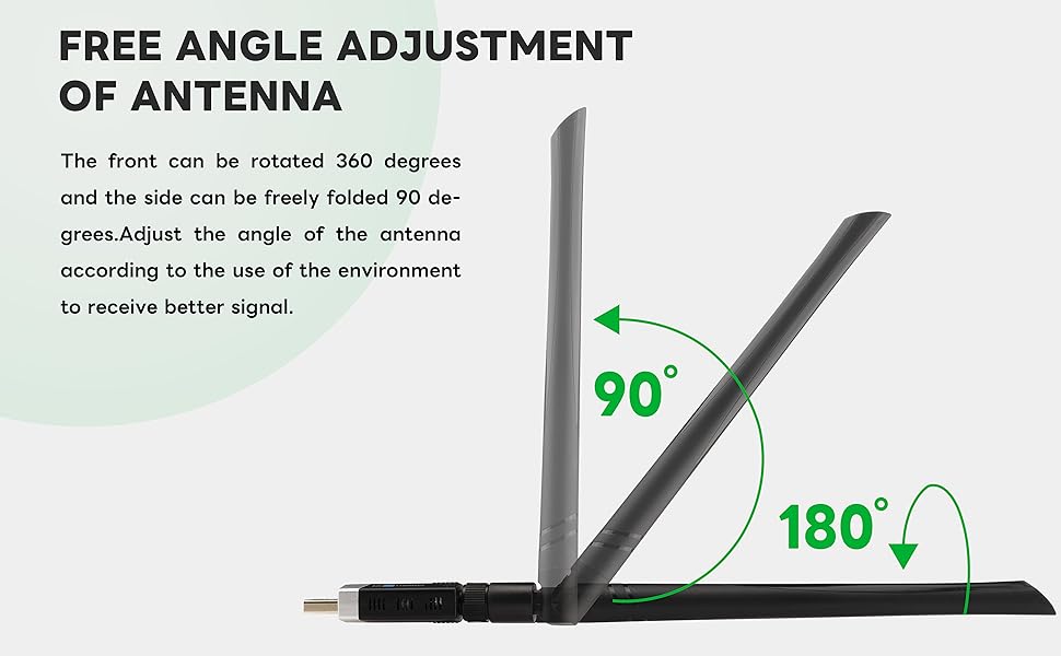 BOOBRIE AC1300Mbps Dual Band USB WiFi Adapter 3.0 High Gain USB Wireless Network Antenna 5DBi 2.4GHz 5GHz USB Network WiFi Antenna USB Adapter with CD Drive for Windows 11/10/8/7 MAC OS 10.09-10.15