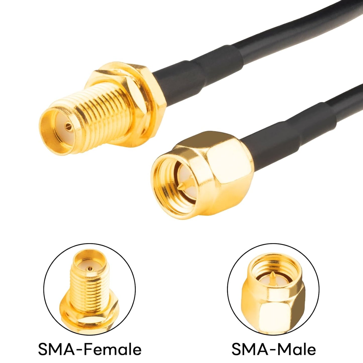 Boobrie SMA WiFi Antenna Cable 9.84Ft SMA Male to SMA Female Bulkhead Mount RG174 Cable SMA Extension Coax Cable for 3G 4G LTE Antenna, Antenna, Wireless LAN Devices