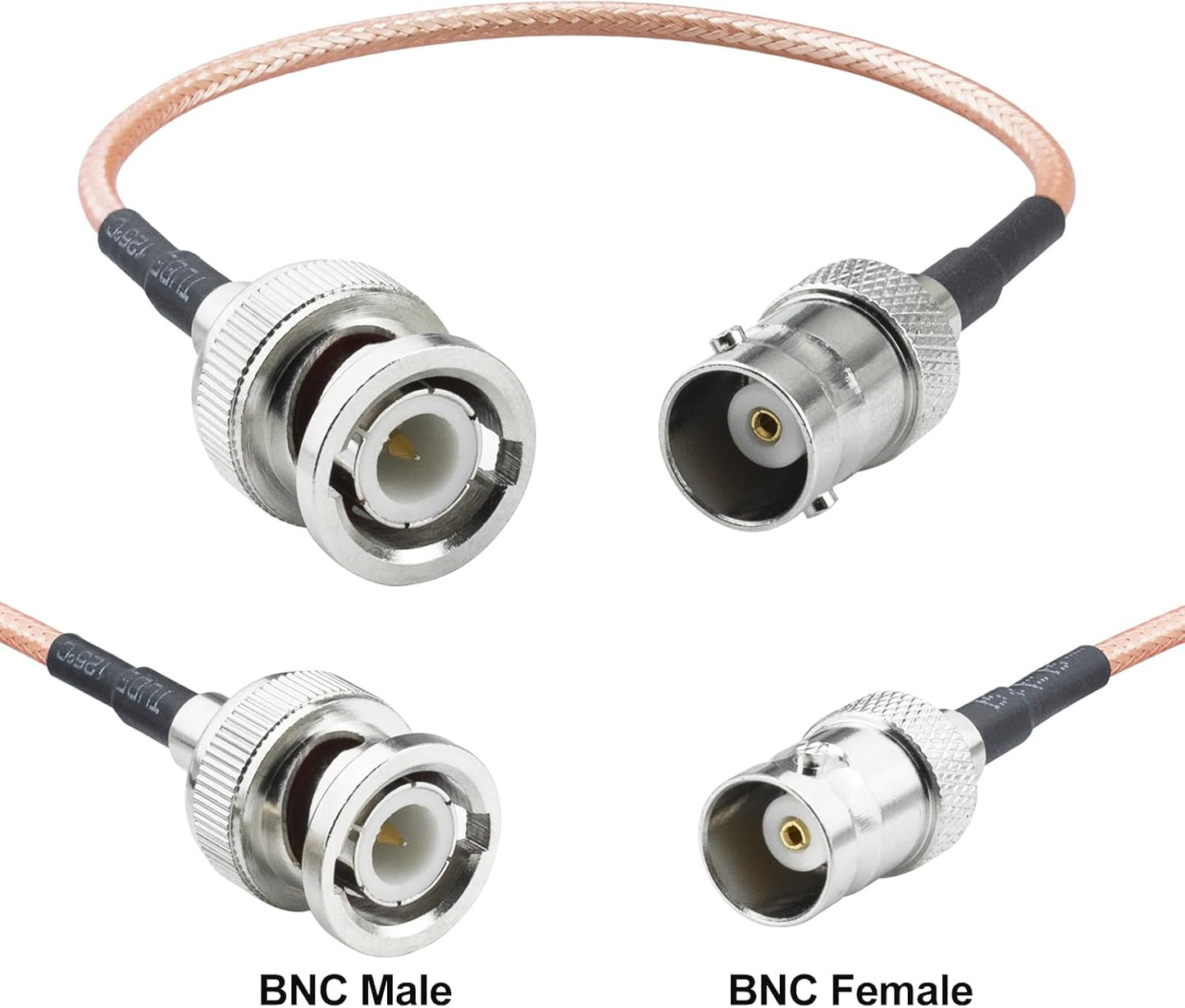 BOOBRIE 2-Pack BNC SDI Cable 5.9inch BNC Male to BNC Female RG316 Coaxial Cable 50 Ohm BNC Pigtail Jumper Cable for Antenna,Video Signals,CCTV,DVR,Camera