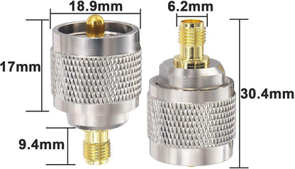 Boobrie PL259 Male to SMA Female Adapter Ham Radio Antenna Adapter SMA to PL259 Connector UHF Male to SMA Female Coaxial Adapter for Amateur CB Radio Antennas Broadcast WiFi HT Radio Pack of 2