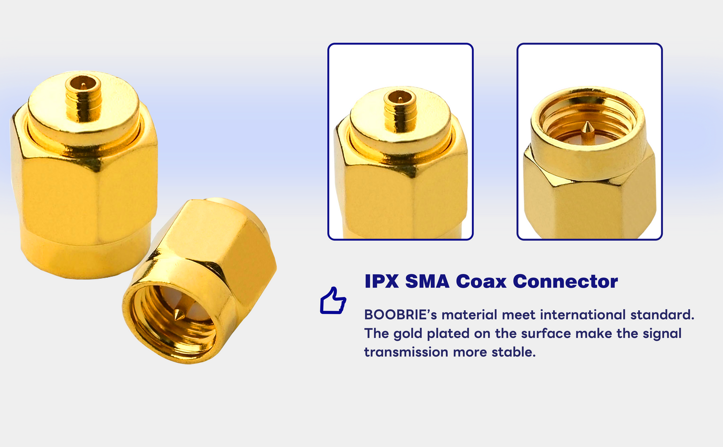 Boobrie IPX SMA Coax Connector SMA Male to U.FL/IPX Male Coaxial Connector Low Loss Coax Adapter for PCI/RF Antennas/Wireless LAN Devices/Coaxial Cable/Wi-Fi Radios Pack of 2