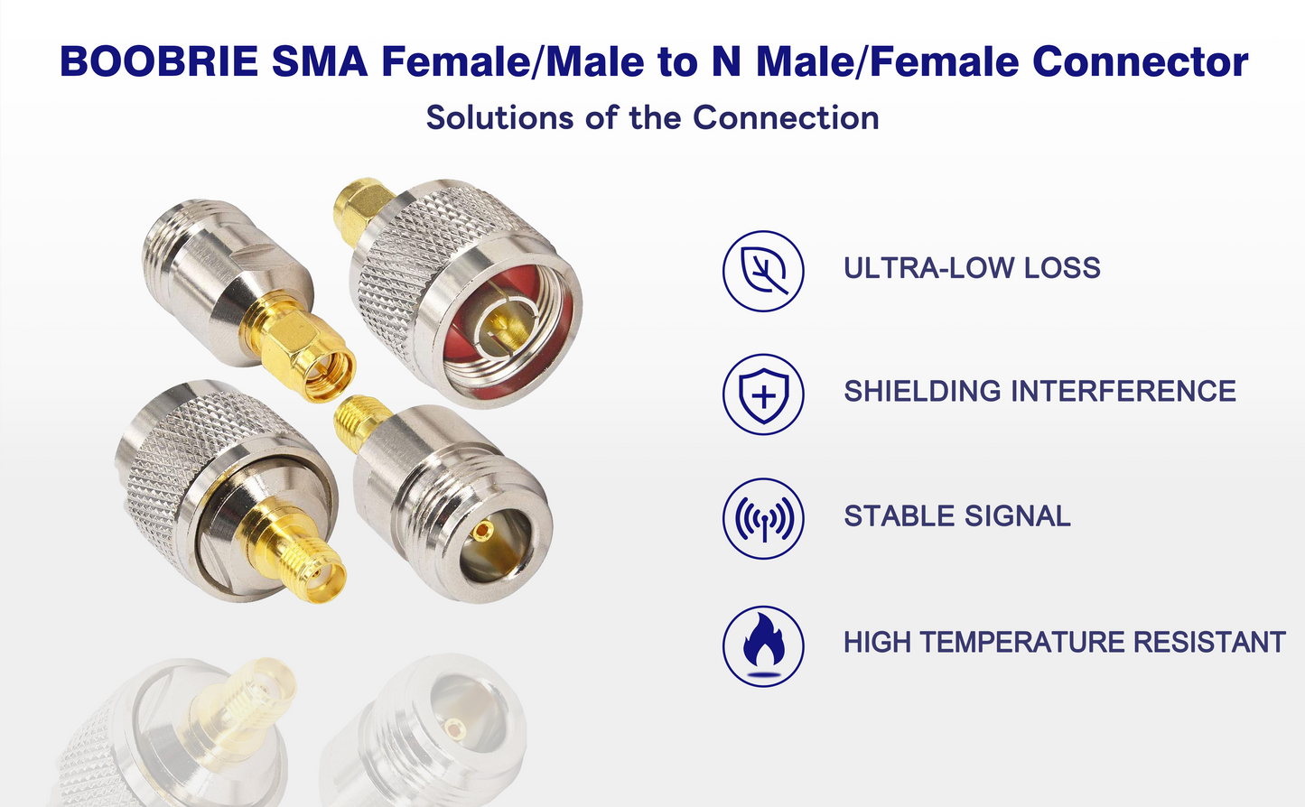 BOOBRIE SMA to N Type Adapter Kit 4PCS SMA 4G Antenna Adapter SMA Female/Male to N Male/Female Connector Signal Booster Adapter N to SMA for CB Antenna Radio Wifi Antenna Wirelesse Wifi Router Antenna