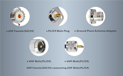 BOOBRIE SO239 Connector UHF Female SO-239 4 Hole Chassis Mount Connector Flange Panel Mount Adapter SO239 Bulkhead Connector UHF Adapter UHF Connector for UHF Male Plug PL259 Pack of 2