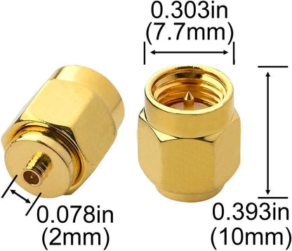 Boobrie IPX SMA Coax Connector SMA Male to U.FL/IPX Male Coaxial Connector Low Loss Coax Adapter for PCI/RF Antennas/Wireless LAN Devices/Coaxial Cable/Wi-Fi Radios Pack of 2