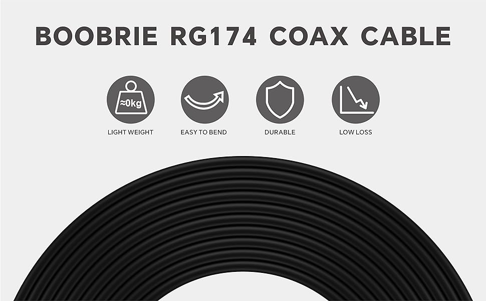 Boobrie BNC Male to Female Cable 3M BNC Coax Cable 50ohms BNC Male to BNC Female Cable RG174 BNC Extension Cable Male to Female HD Video Cable Coax Jumper Cable for CCTV Broadcast Video SDI Lead Cable