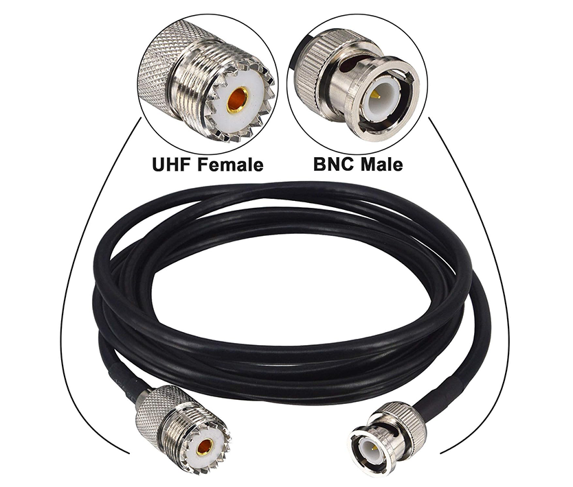 Boobrie BNC Male to SO239 Cable RG58 6.56Ft UHF Female to BNC Male Coax Cable PL-259 SO-239 to BNC Jumper Pigtail Extension Cable for Antenna Scanner CB Antenna Ham Radio Walkie Talkie