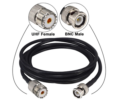 Boobrie BNC Male to SO239 Cable RG58 6.56Ft UHF Female to BNC Male Coax Cable PL-259 SO-239 to BNC Jumper Pigtail Extension Cable for Antenna Scanner CB Antenna Ham Radio Walkie Talkie