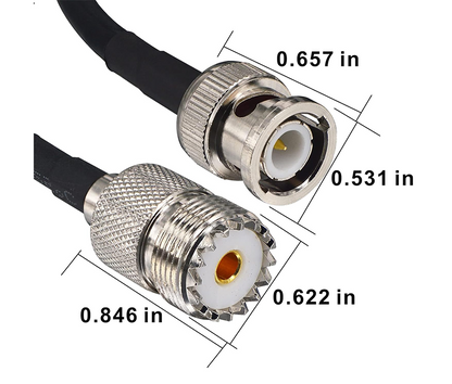 Boobrie BNC Male to SO239 Cable RG58 6.56Ft UHF Female to BNC Male Coax Cable PL-259 SO-239 to BNC Jumper Pigtail Extension Cable for Antenna Scanner CB Antenna Ham Radio Walkie Talkie