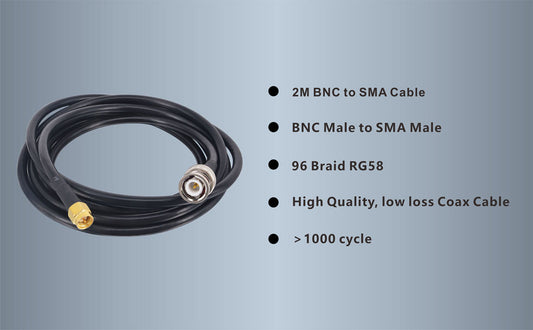 Boobrie SMA Cable RG58 Coaxial Cable BNC Male to SMA Male Coaxial Cable BNC Low Loss Jumper Cable 78.7 Inch for Antennas, Wireless LAN Devices, RF Coaxial Connector, RF Coaxial Cable, Wi-Fi, Radios