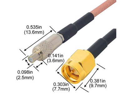 Boobrie SMA to TS9 Coaxial Cable RF Coax Adapter Cable SMA Male to TS9 Female Straight Connector Jumper Cable RG316 Extension Cable Low Loss Antenna Cable 5.9 Inch Pack of 2