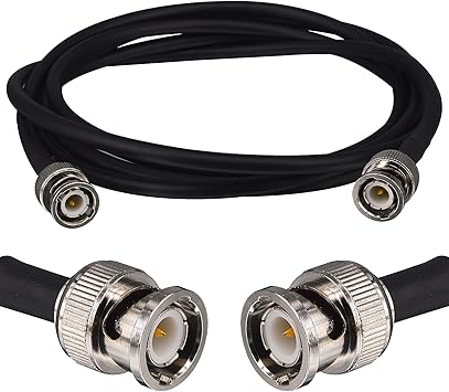 BOOBRIE 5.9ft/1.8M RG58 BNC to BNC Cable BNC Male to Male Jumper Cable BNC Extension Adapter Connector for Cameras and Video Equipment, Ham or Handheld Radios, Scanner, Oscilloscope, SDR, CCTV Systems