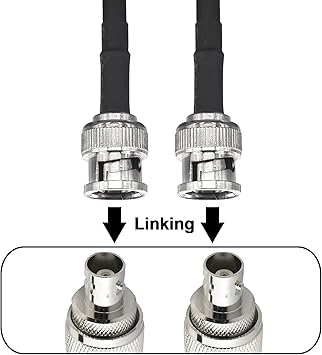 BOOBRIE 5.9ft/1.8M RG58 BNC to BNC Cable BNC Male to Male Jumper Cable BNC Extension Adapter Connector for Cameras and Video Equipment, Ham or Handheld Radios, Scanner, Oscilloscope, SDR, CCTV Systems