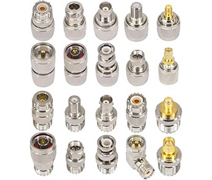 Boobrie 20PCS RF Coaxial Connector Kit UHF Adapter Set UHF Connector Kit SO239 PL259 UHF to SMA/UHF to BNC/UHF to N/UHF to F Adapter Female to Female Coaxial Connector Male to Female Coax Adapters