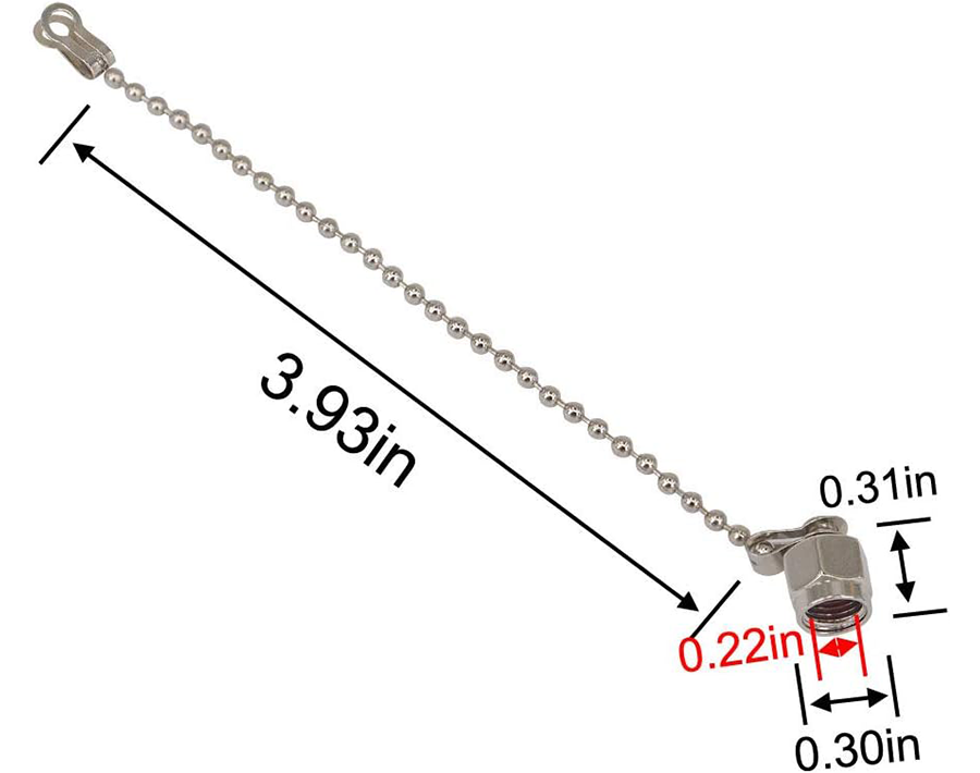 Boobrie RF Connector Accessories Protective Cover SMA Dust Cap SMA Coax Cap Have Chain for SMA Female Jack Adapter Connector Nickel-Plated Pack of 2