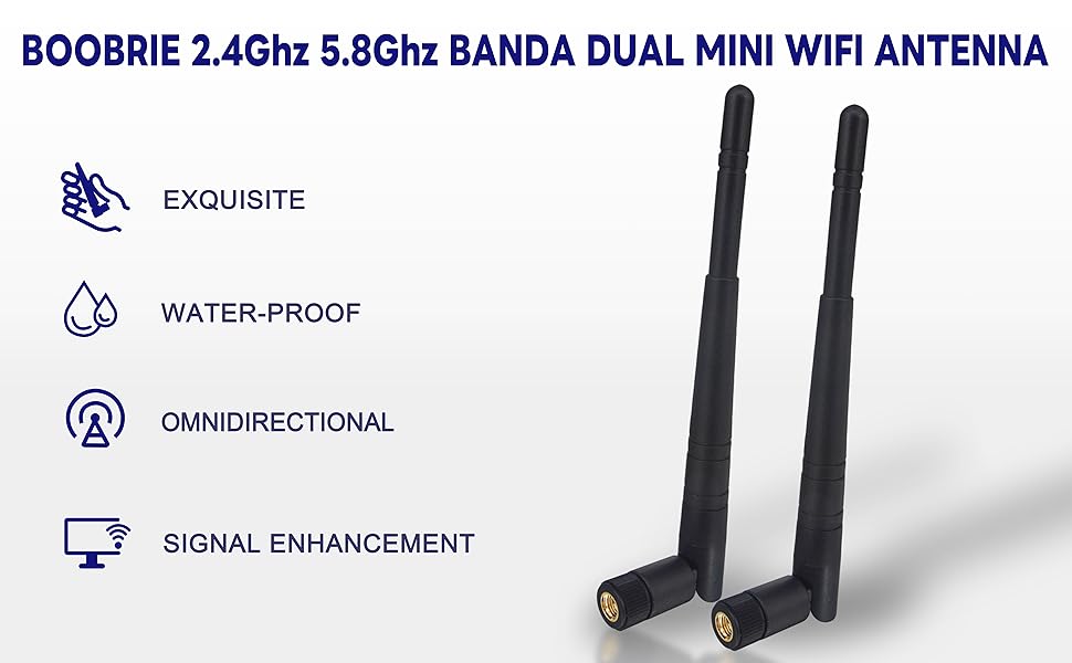 WiFi Antenna 2.4GHz 5GHz 5.8GHz 8dBi RP-SMA Male Connector Omni Directional WiFi Bluetooth Antenna for WiFi Router Network Devices Security IP Camera