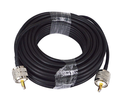 Boobrie RG58 49.2ft UHF PL259 RF Coaxial Coax Cable + 2pcs UHF Double Female Connector Kit, RG58 UHF Male to UHF Male PL-259 Cable + UHF Female to UHF Female SO-239 Adapter for CB/Ham Radio Antenna