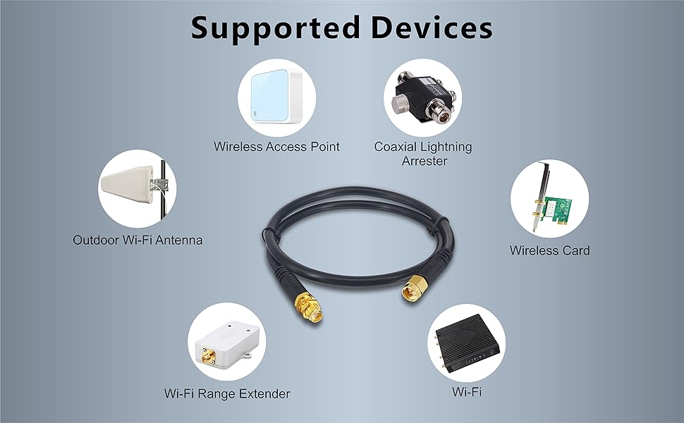 BOOBRIE Upgraded SMA Female to SMA Male 50CM RG58 Upgraded 128 SuperFlex RG58 Upgraded WiFi Antenna Cable SMA Coaxial Cable Male to Female 50ohms SMA Male Female Extension Cable for 3G 4G LTE Low loss Wireless Router