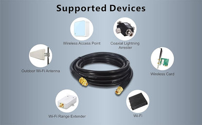 Boobrie Upgraded 3M SMA Extension Cable Molded RG58 Upgraded 128 SuperFlex RG58 Pro SMA Male to SMA Female Coax Cable WiFi Antenna SMA 50ohms SMA Male to Female Connector for 3G 4G LTE Low Loss WiFi Antenna LAN