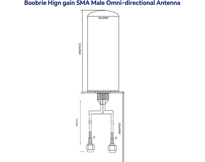 BOOBRIE Upgraded 4G 5G LTE Antenna Outdoor 10dBi 698-2700 3300-3800MHz High Gain WiFi Antenna Dual SMA Male 16.4ft RG58 Cable SMA 4G LTE Omni-Directional Long Range Antenna Router Hotspot Wireless