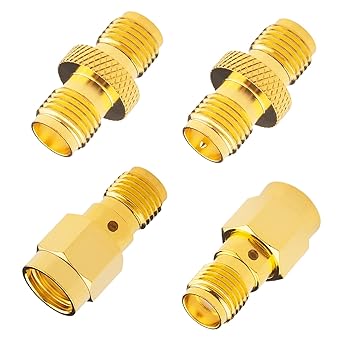 Boobrie 4PCS RP-SMA Connector Kit RPSMA SMA Upgrade Gender Changer SMA Female to RP-SMA Male/Female RF Coax Adapter 2 Set DC-18GHz VSWR ≤1.15 SMA to RP SMA for FPV Antennas WiFi Router Signal Booster