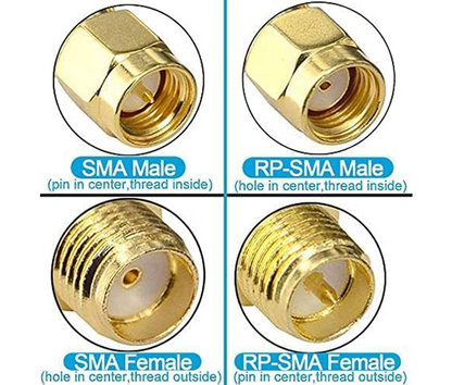 Boobrie SMA Male Right Angle Connector Kit SMA MAle to RP-SMA Male/Female 90 Degree Adapter Upgrated SMA Elbow RF Coax Connector DC-18GHz VSWR ≤1.15 for FPV Drone Signal Booster Wireless 4PCS 2 Set